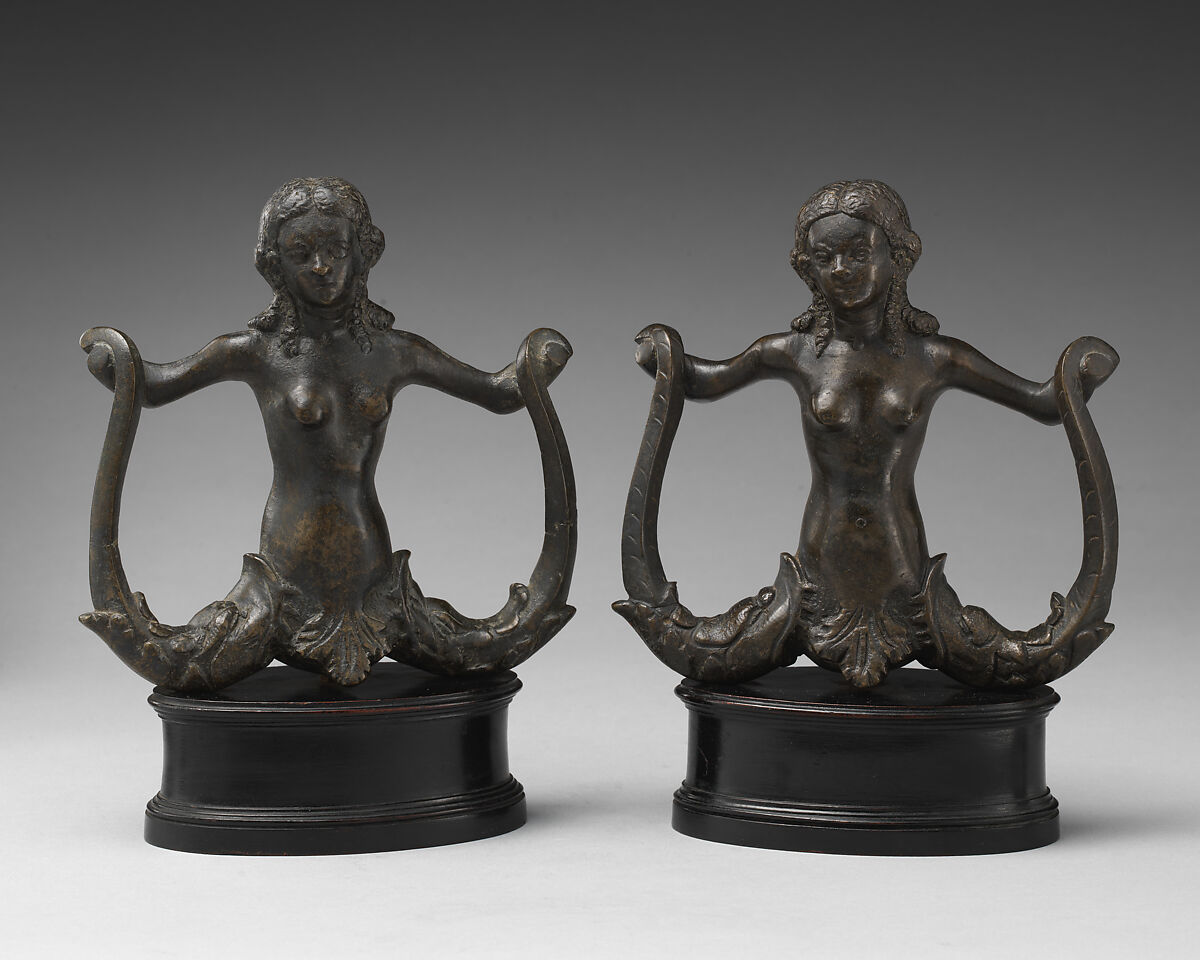 Mermaid, Bronze, black lacquer patina, Italian, Padua