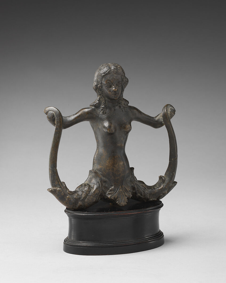 Mermaid, Bronze, black lacquer patina, Italian, Padua 
