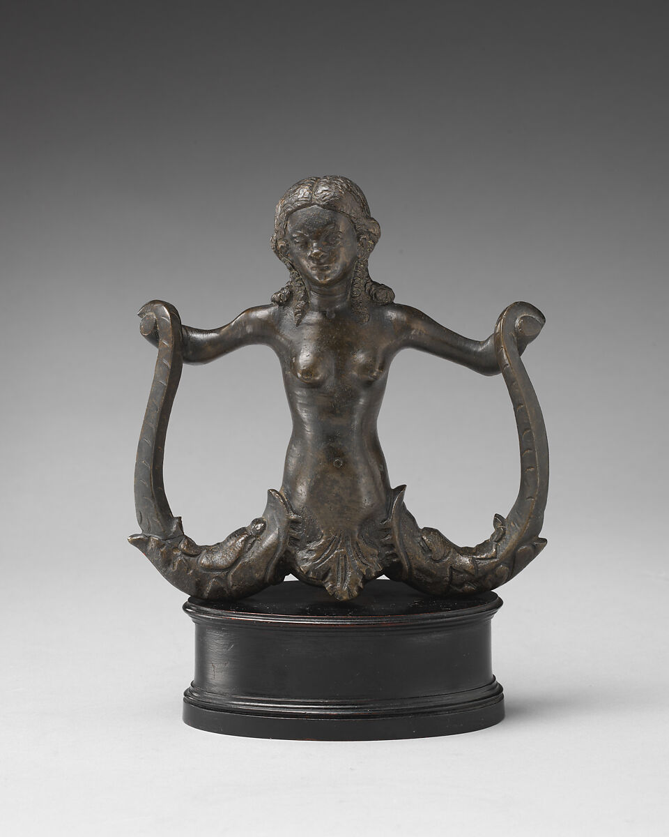 Mermaid, Bronze, black lacquer patina, Italian, Padua 