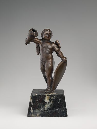 Cupid holding a candle socket