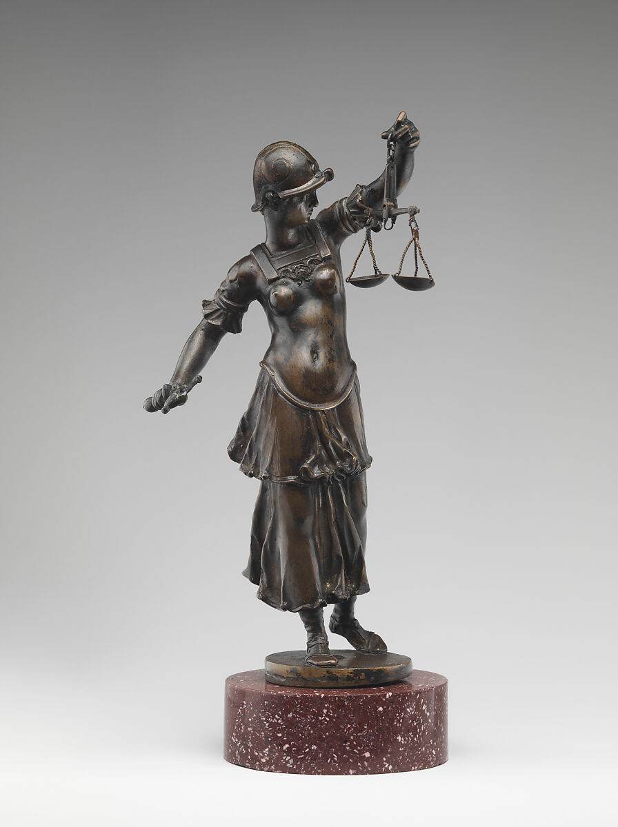 Justice, Probably after a model by Bartolomeo Ammanati (Ammannati) (Italian, Settignano near Florence 1511–1592 Florence), Bronze, on a later porphyry base, Italian, Florence 