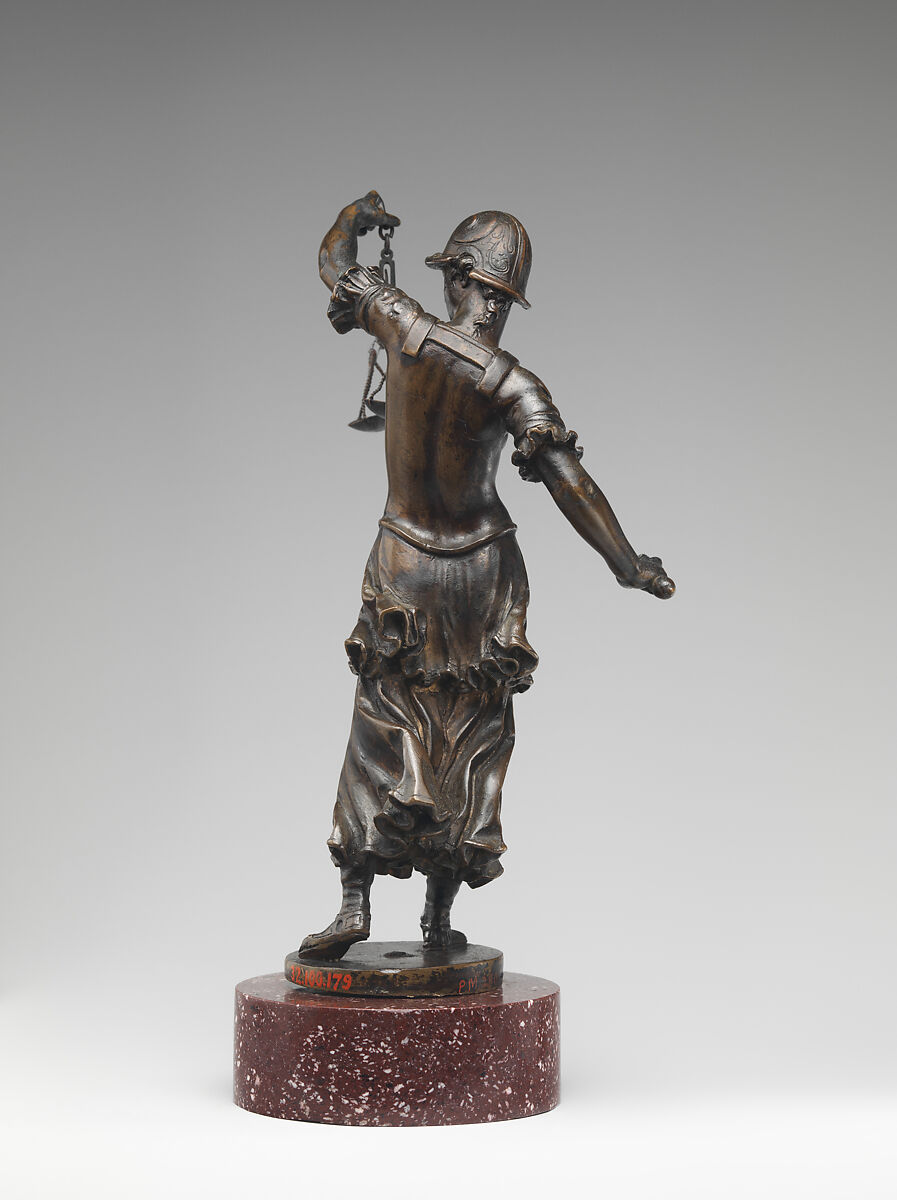 Justice, Probably after a model by Bartolomeo Ammanati (Ammannati) (Italian, Settignano near Florence 1511–1592 Florence), Bronze, on a later porphyry base, Italian, Florence