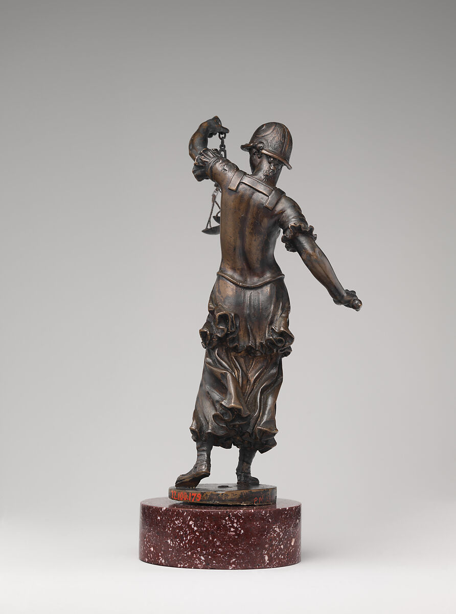 Justice, Probably after a model by Bartolomeo Ammanati (Ammannati) (Italian, Settignano near Florence 1511–1592 Florence), Bronze, on a later porphyry base, Italian, Florence