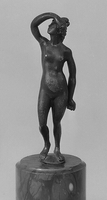 Renaissance-style statuette of Venus, Bronze, black lacquer patina., Italian