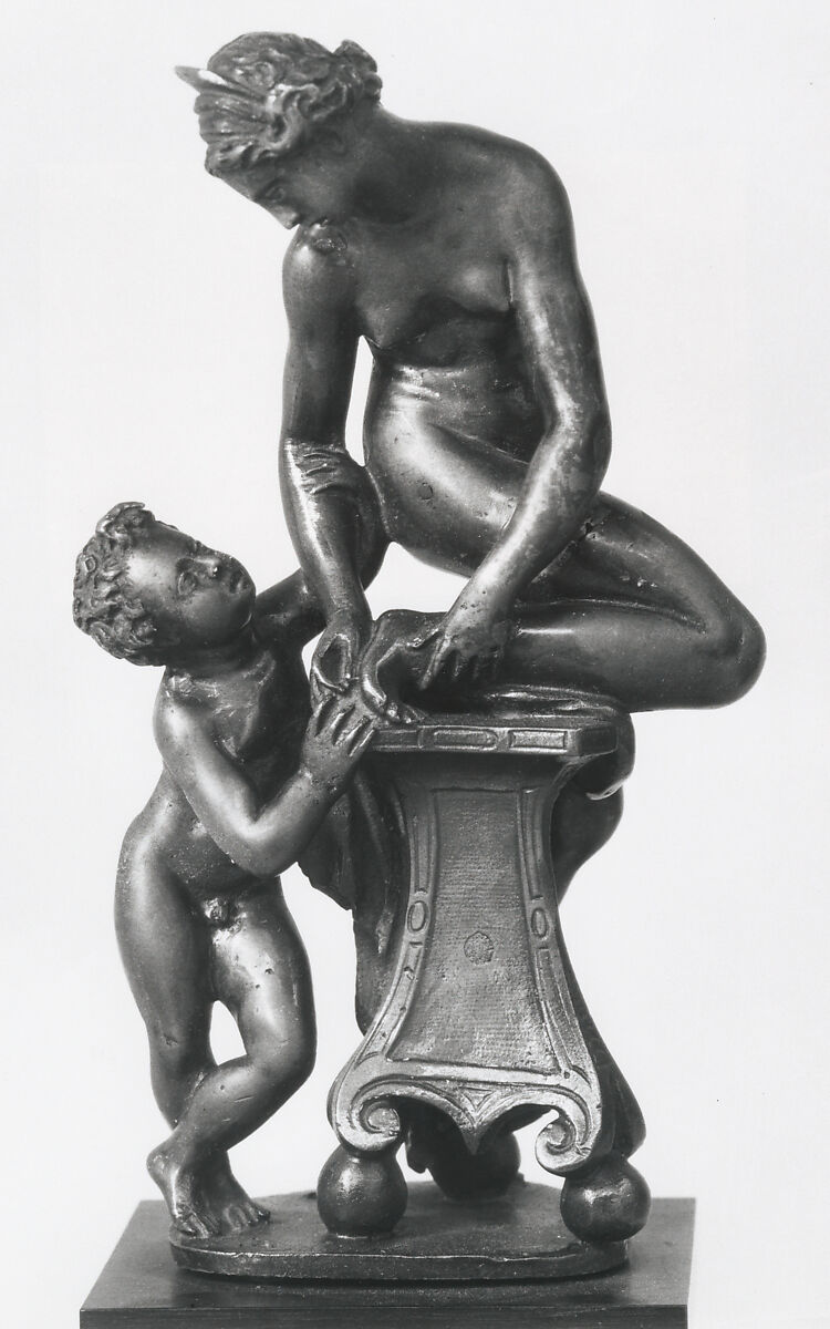 Venus and Cupid, Giambologna (Netherlandish, Douai 1529–1608 Florence), Bronze, remains of reddish-gold lacquer, Italian, Florence