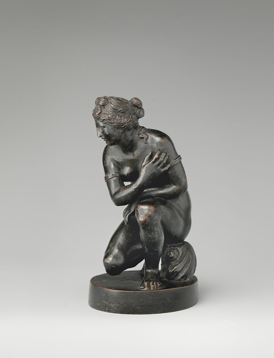 Crouching Venus, Bronze, black lacquer patina, Italian, probably Rome