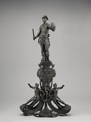 Andiron with figure of Mars (one of a pair)