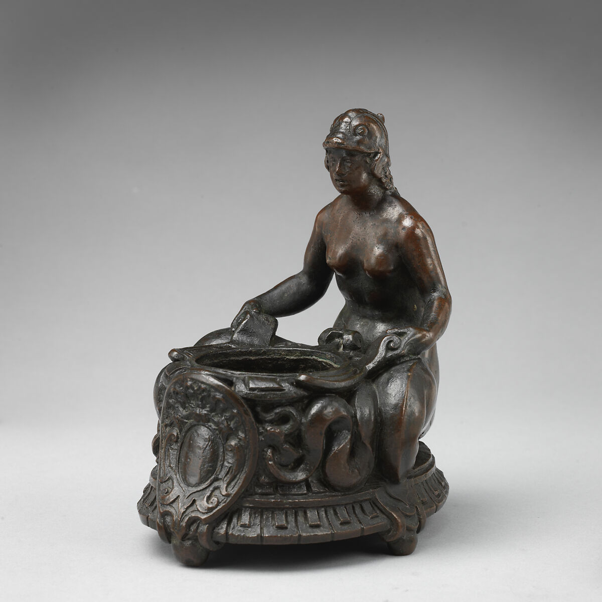 Mermaid with ink pot, Bronze, Italian, possibly Venice 