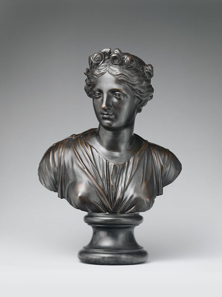 Erato, After François Girardon (French, Troyes 1628–1715 Paris), Bronze, later mounted on black marble socle, French, probably Paris 