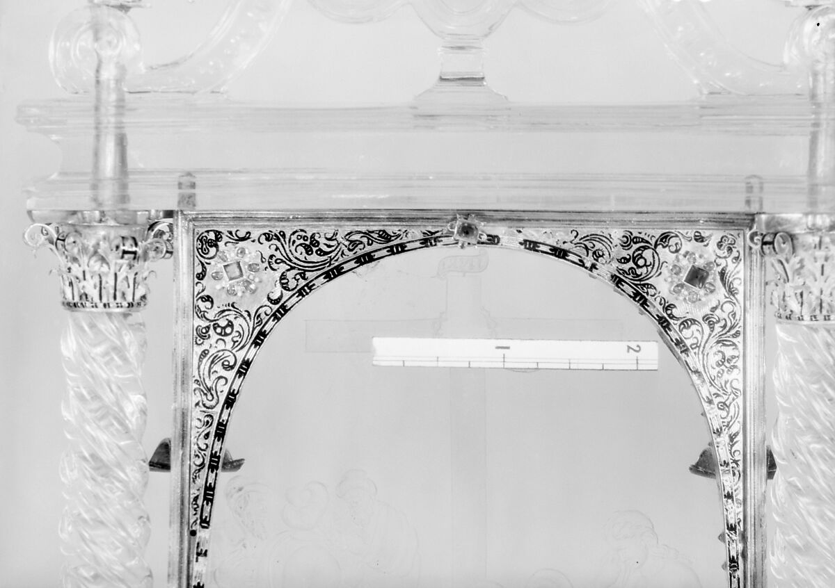 Pietà, Crystal, silver gilt, enamel, emeralds, rubies, probably French