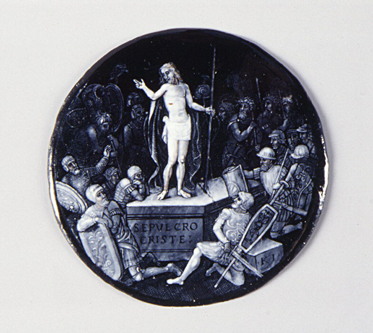 The Resurrection, Master K.I.P. (French, active mid-16th century), Painted enamel on copper, partly gilt, French, Limoges 