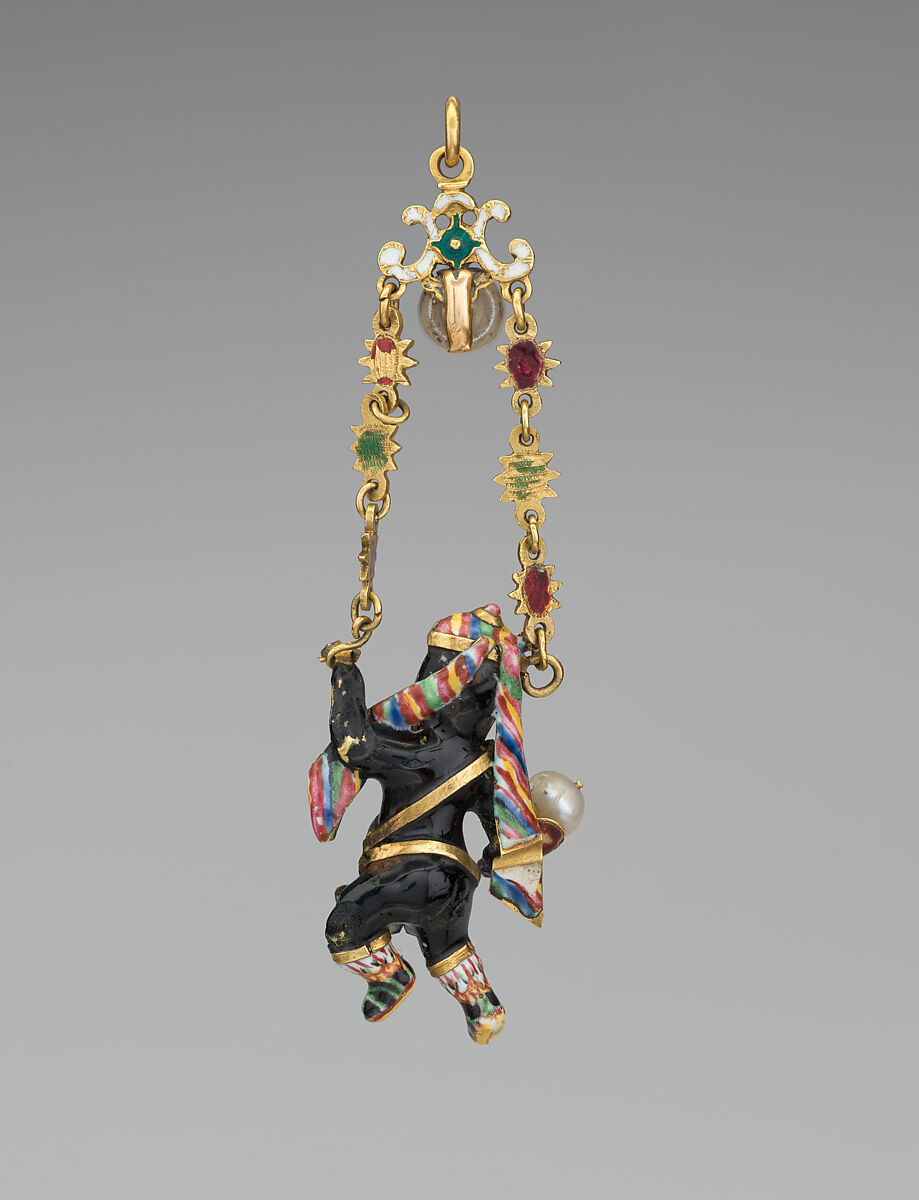 Pendant, Gold, pearls, rubies, enamel, European
