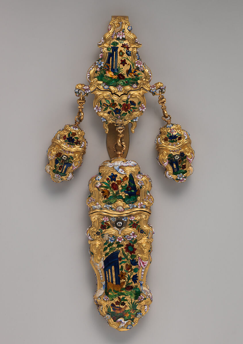 Chatelaine, Gold, enamel, diamonds, British 