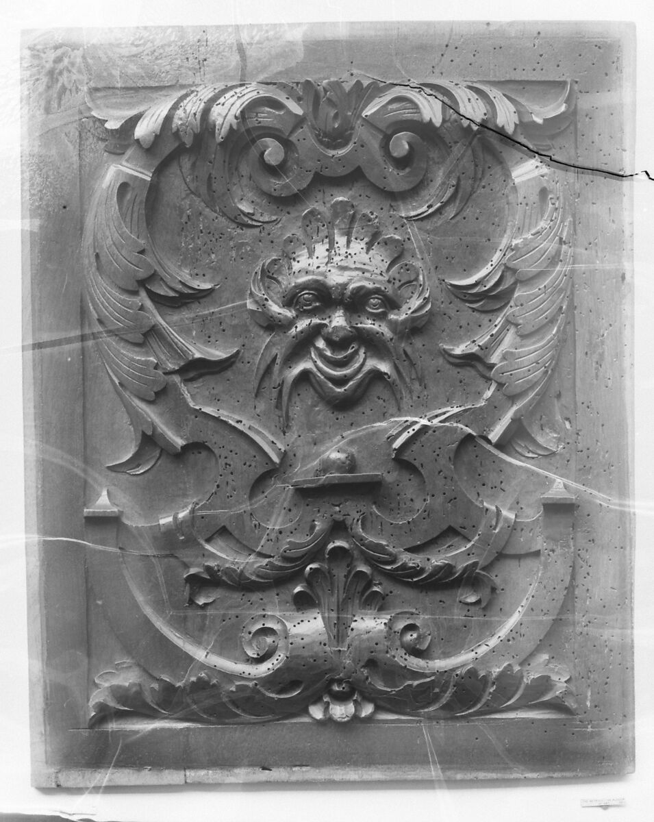 Panel, Carved walnut, French 