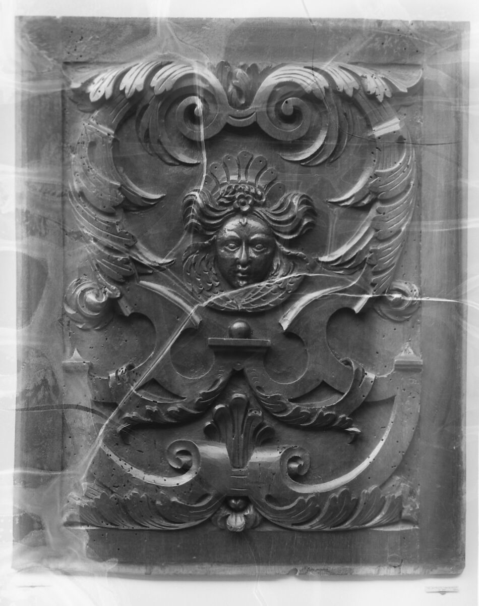 Panel, Carved walnut, French 