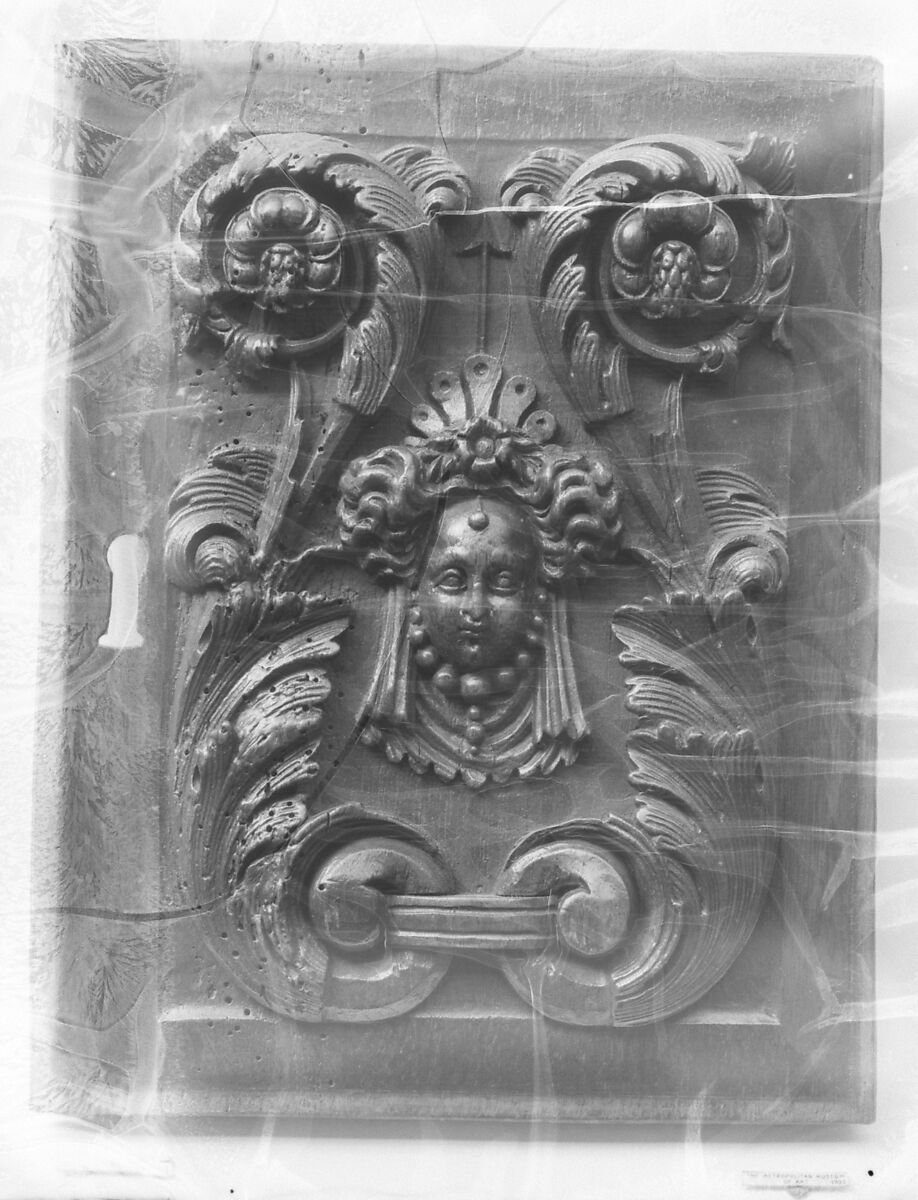 Panel, Carved walnut, French 