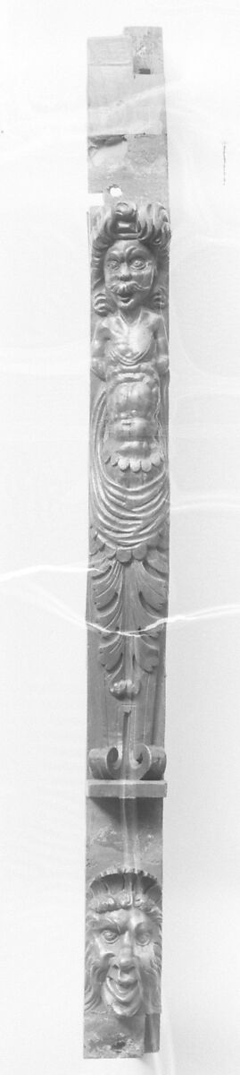 Corner post, Carved walnut, French 