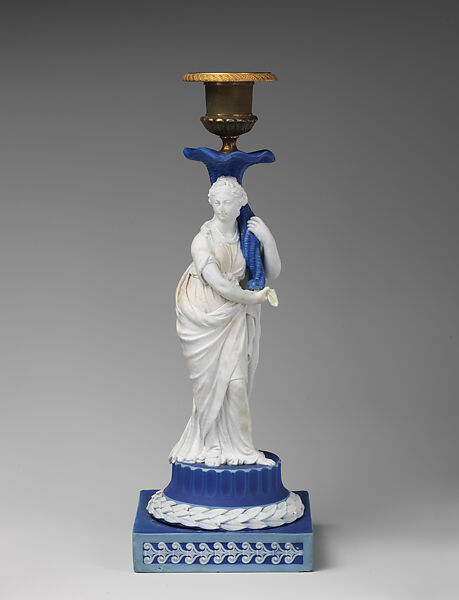 Pair of candlesticks, Factory of Josiah Wedgwood (British, Burslem, Stoke-on-Trent 1730–1795 Burslem, Stoke-on-Trent), Jasperware, British, Etruria, Staffordshire