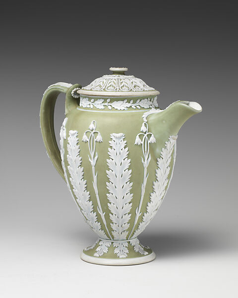 Chocolate pot, Josiah Wedgwood and Sons (British, Etruria, Staffordshire, 1759–present), Jasperware, British, Etruria, Staffordshire