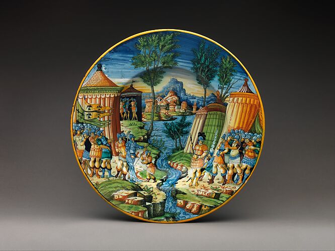 Dish or plate with Hannibal Encountering Roman Troops in Italy