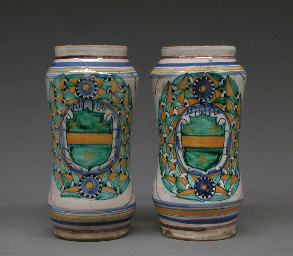 Storage Jar (Albarello), Maiolica (tin-glazed earthenware), Italian or French