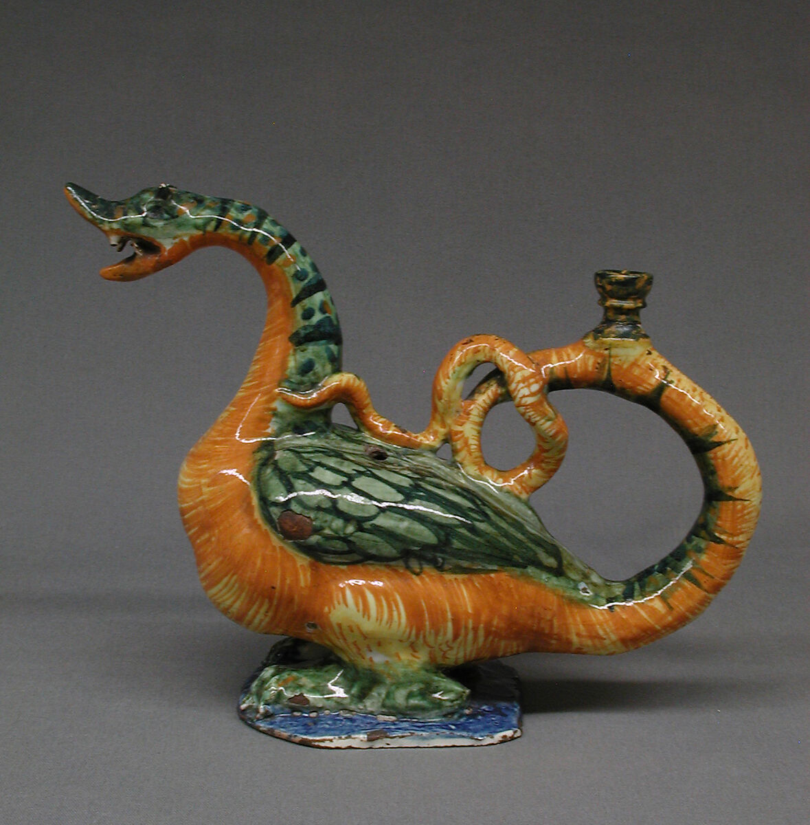 Dragon, Maiolica (tin-glazed earthenware), Italian, Urbino 