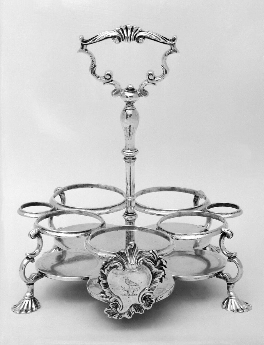 Cruet frame, Samuel Wood (entered 1739), Silver, British, London 