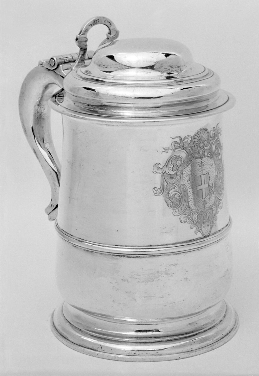 Tankard, Edward Pocock (active 1728–34), Silver, British, London 