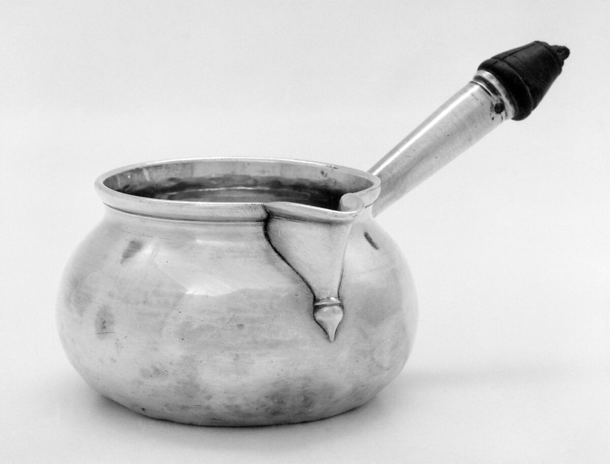 Saucepan, Probably by William Williamson I (active 1715– ca. 1748), Silver, wood, Irish, Dublin 