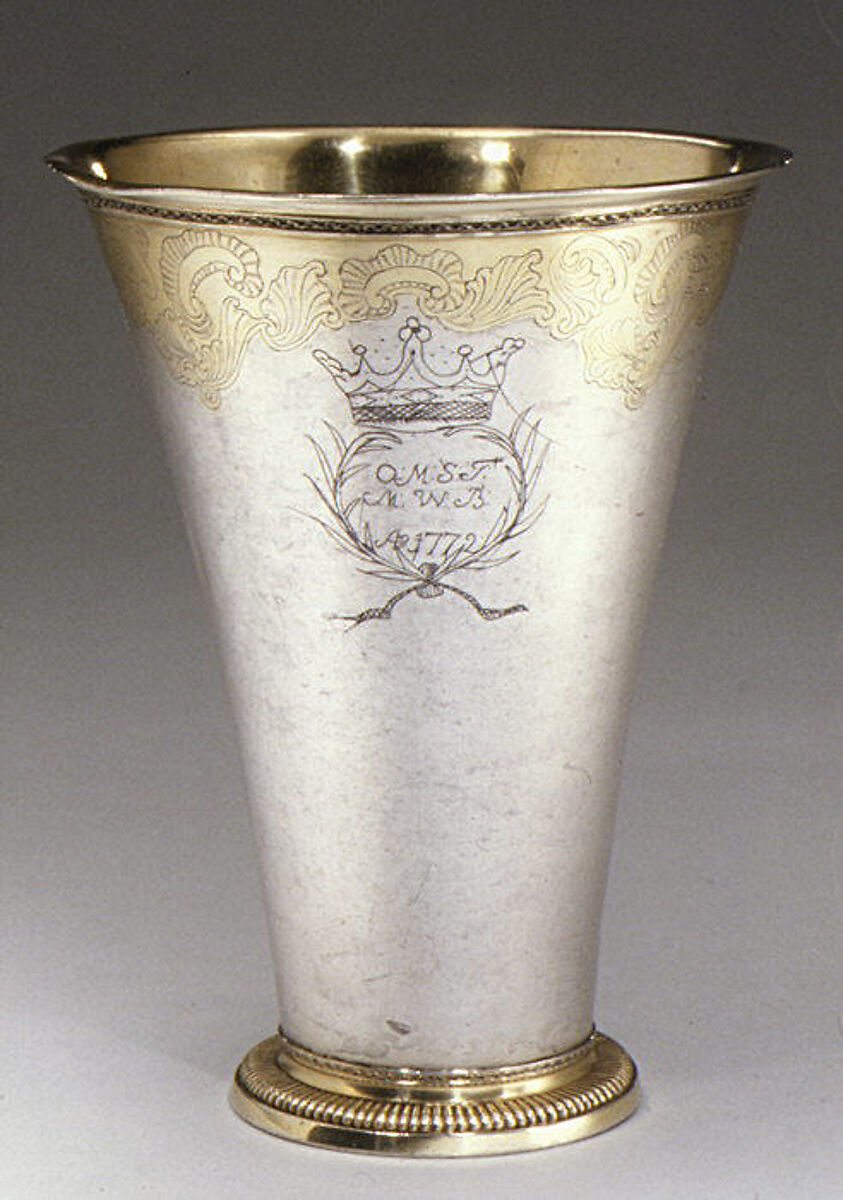 Beaker, Johan Grönwall (1753–1779), Silver, parcel-gilt, Swedish, Vänersborg 