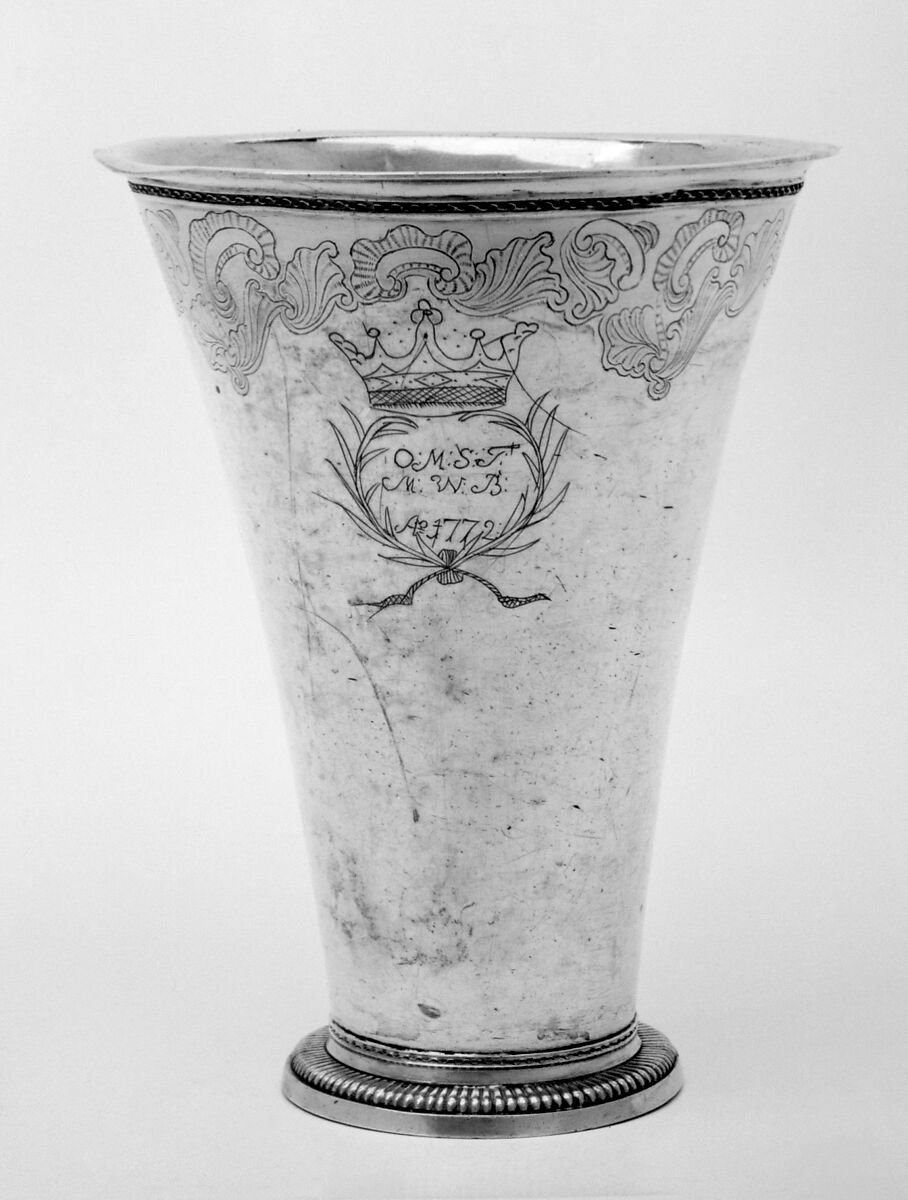 Beaker, Johan Grönwall (1753–1779), Silver, parcel-gilt, Swedish, Vänersborg