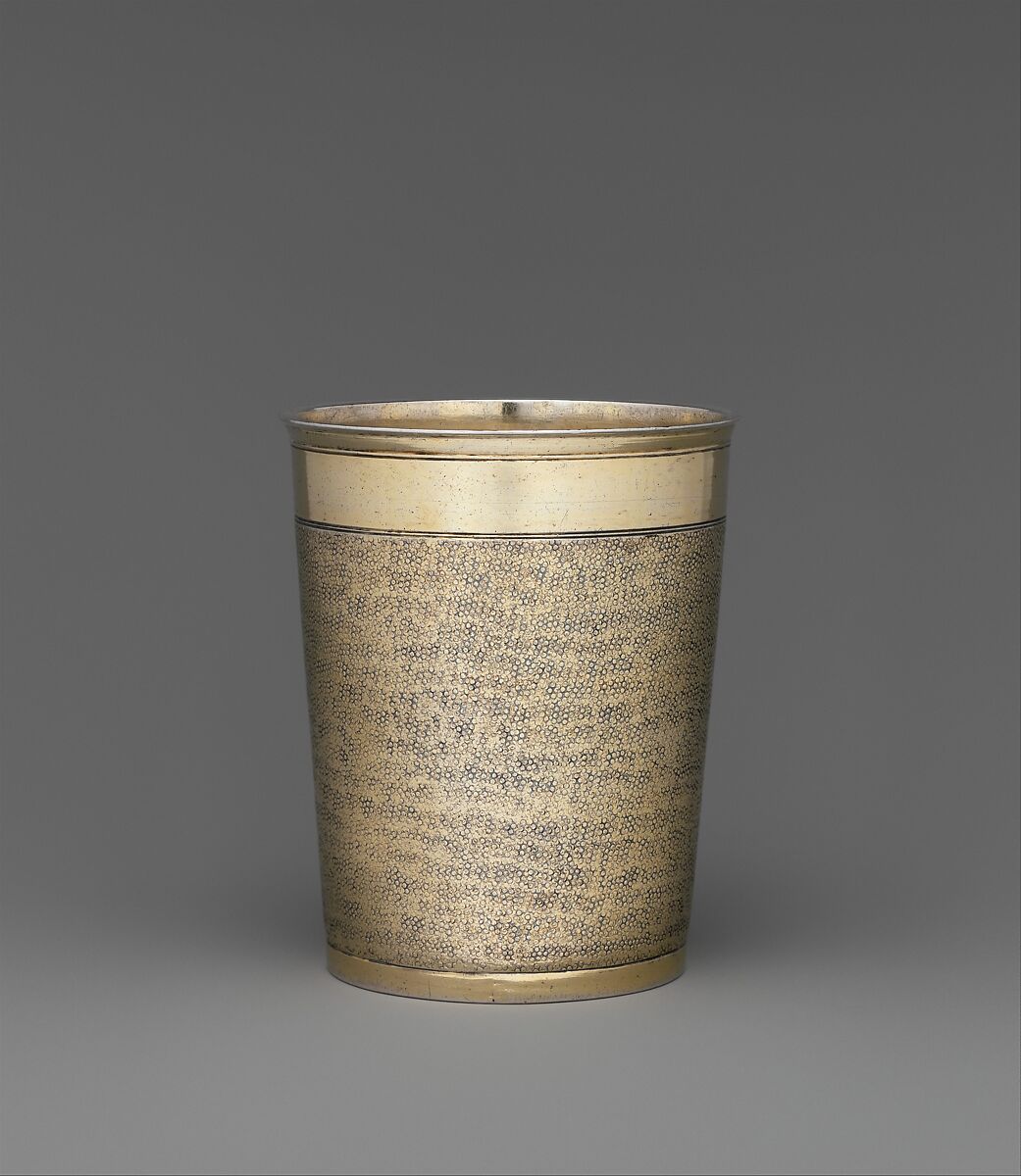 Beaker, Paul Solanier (German, 1635–1724), Gilded silver, German, Augsburg 