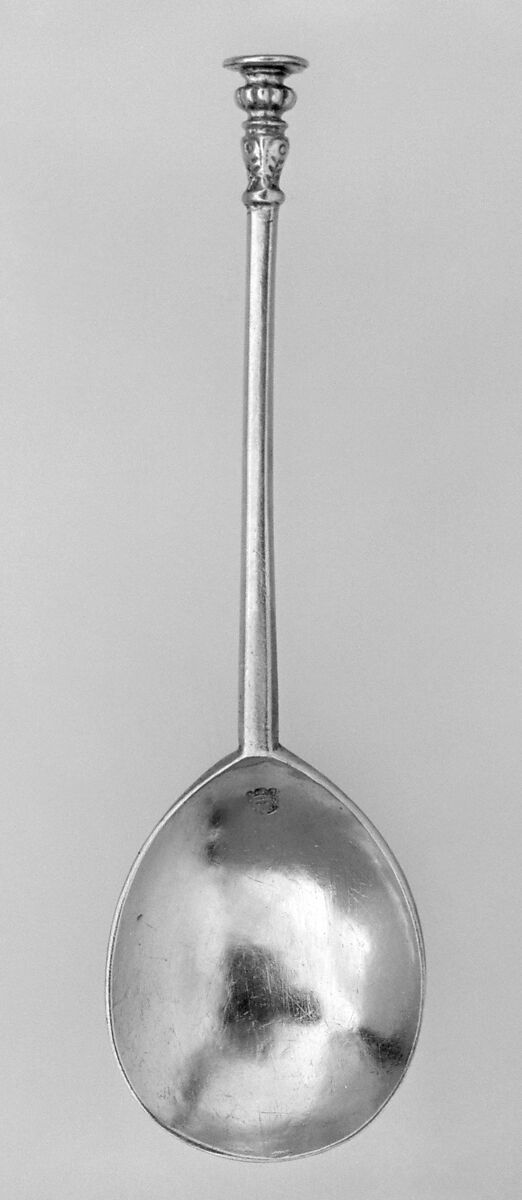 Seal-top spoon, I. F., London (ca. 1616–1624), Silver gilt, British, London 