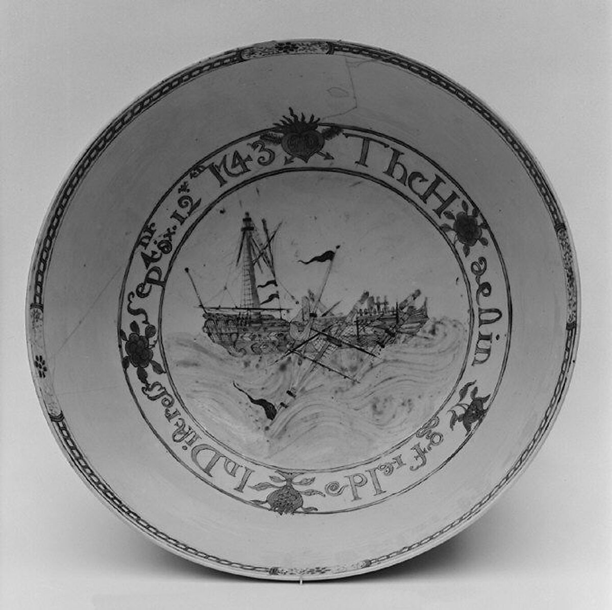 Punch bowl, Hard-paste porcelain, Chinese, for British market