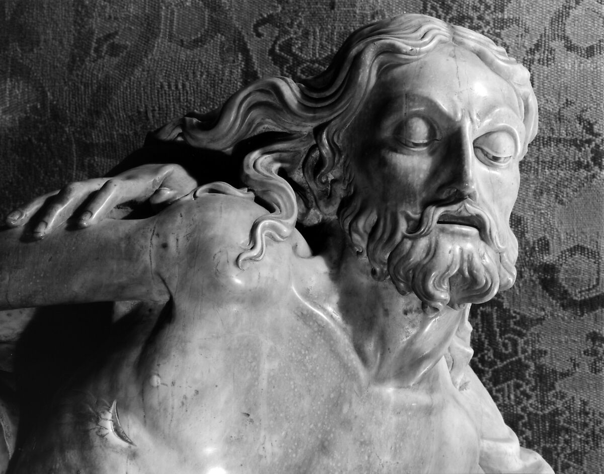 Pietà, Alabaster, with traces of original polychromy, Spanish