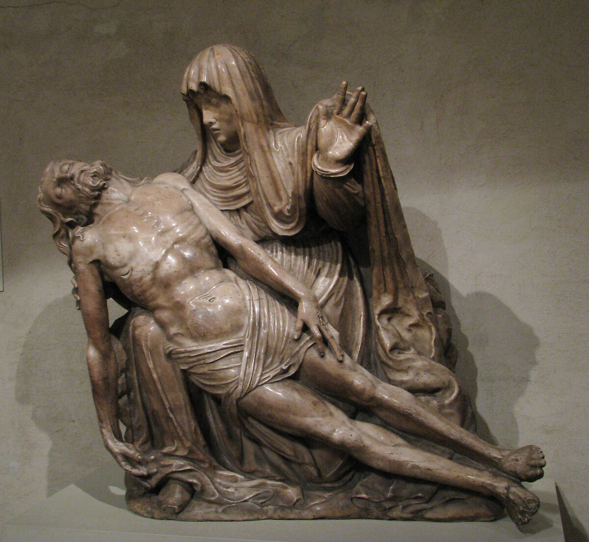 Pietà, Alabaster, with traces of original polychromy, Spanish 