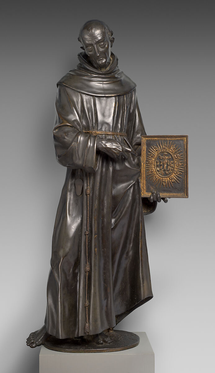 Saint Bernardino of Siena, Fulvio Signorini (1563–after 1609), Bronze, partially oil-gilt, Italian, Siena 