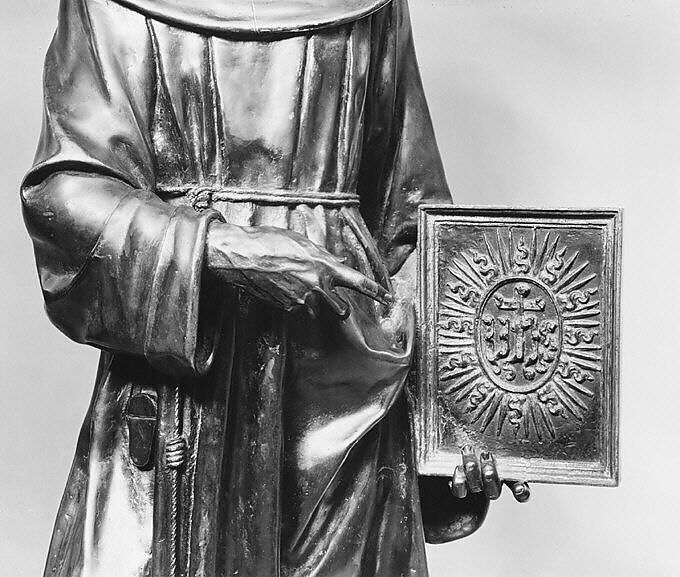 Saint Bernardino of Siena, Fulvio Signorini (1563–after 1609), Bronze, partially oil-gilt, Italian, Siena