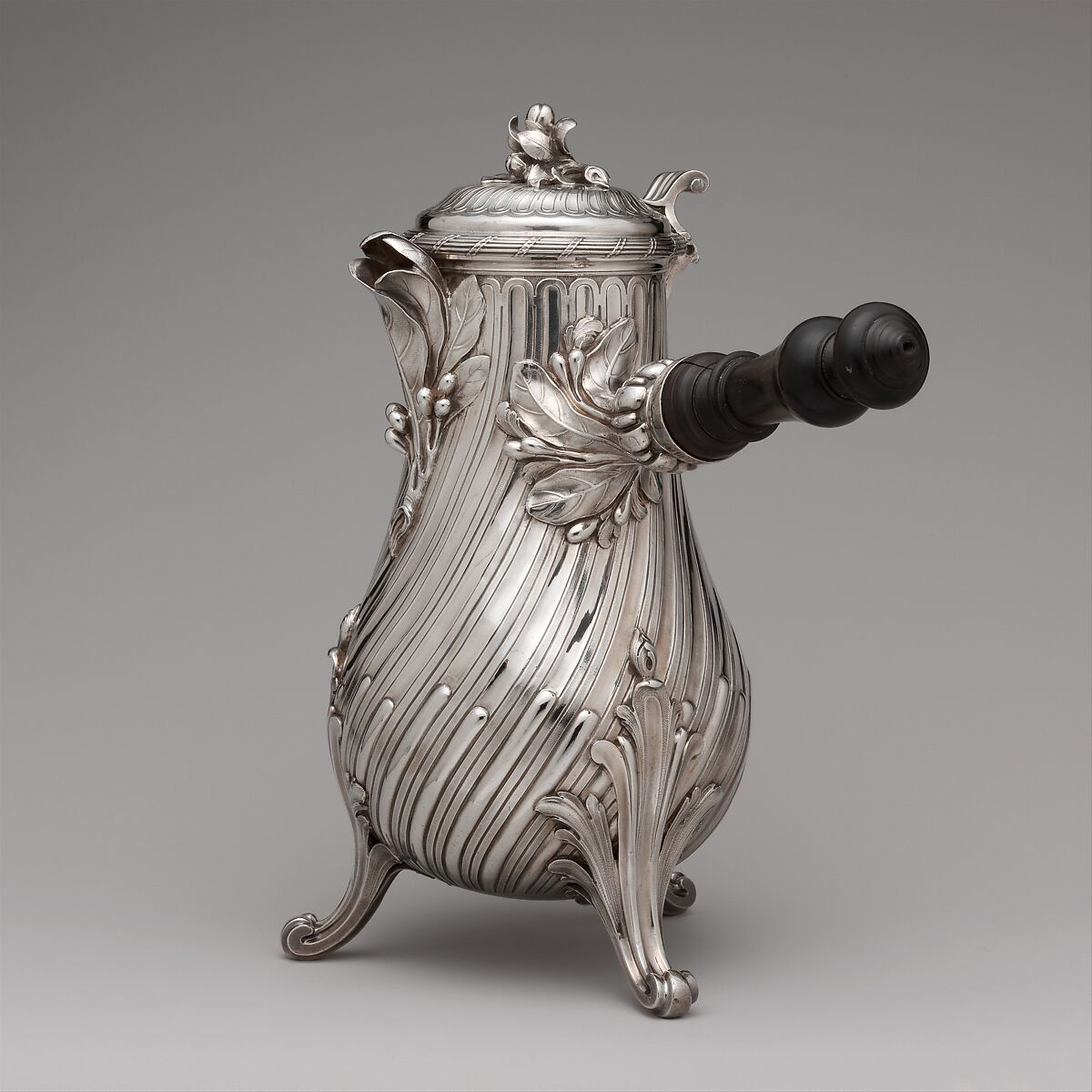 Coffeepot, François Thomas Germain (French, Paris 1726–1791 Paris, master 1748), Silver with ebony handle, French, Paris 