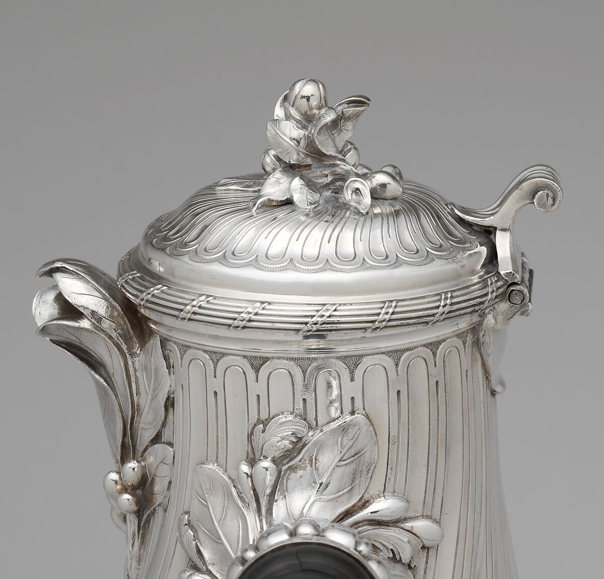 Coffeepot, François Thomas Germain (French, Paris 1726–1791 Paris, master 1748), Silver with ebony handle, French, Paris