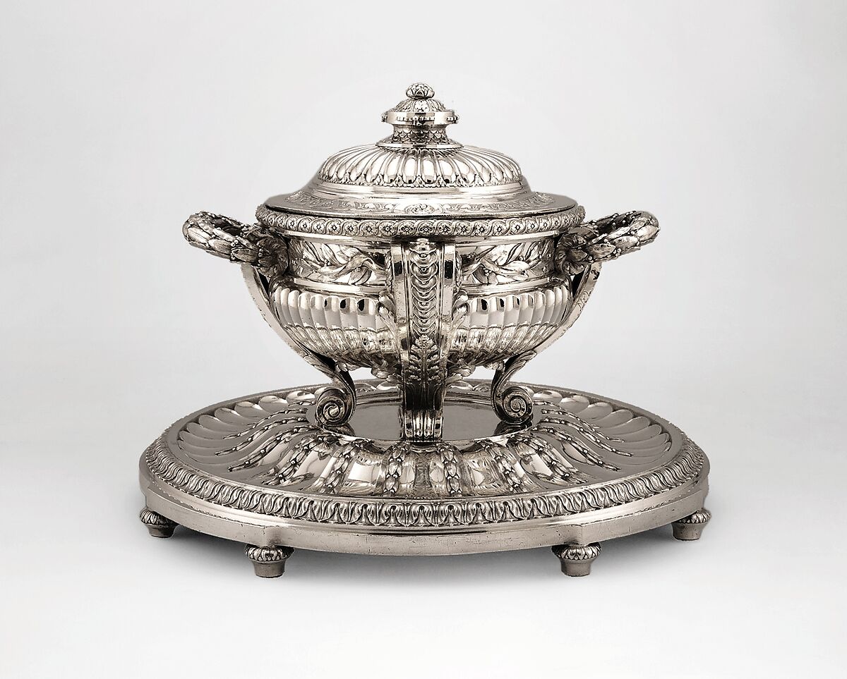 Tureen with cover and stand, Jacques-Nicolas Roettiers (1736–1788, master 1765, retired 1777), Silver, French, Paris
