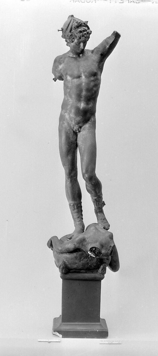Perseus with the Head of Medusa, After a model by Benvenuto Cellini (Italian, Florence 1500–1571 Florence), Plaster, gilt, Italian 