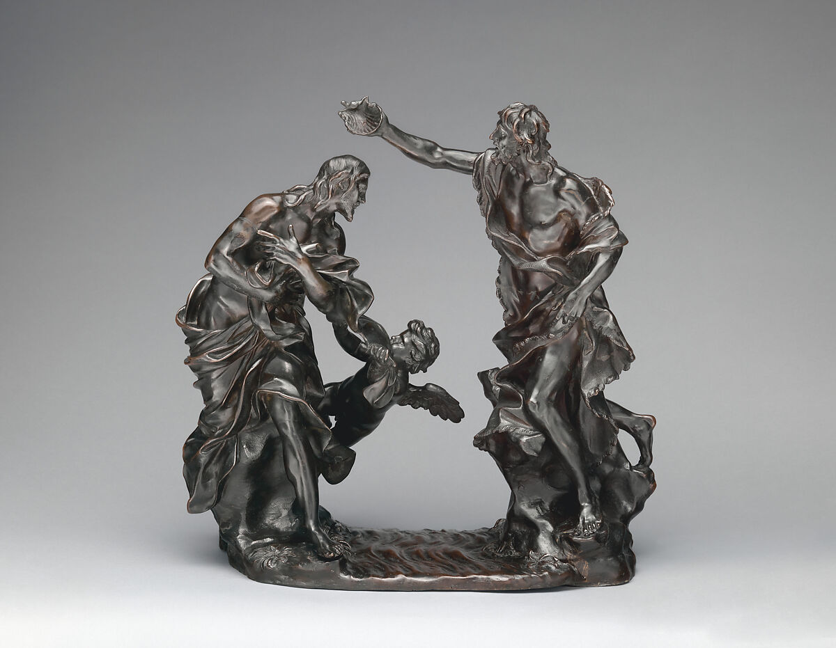 Baptism of Christ, After a model by Alessandro Algardi (Italian, Bologna 1598–1654 Rome), Bronze, Italian, Rome 