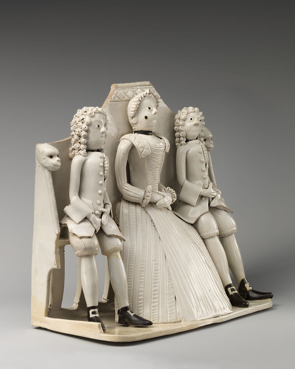 Pew group, Salt-glazed stoneware, British, Staffordshire