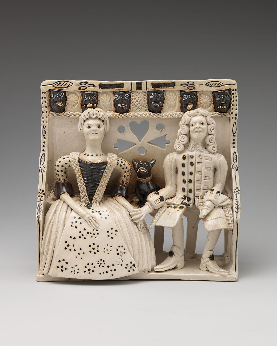 Pew group, Salt-glazed stoneware, British, Staffordshire 