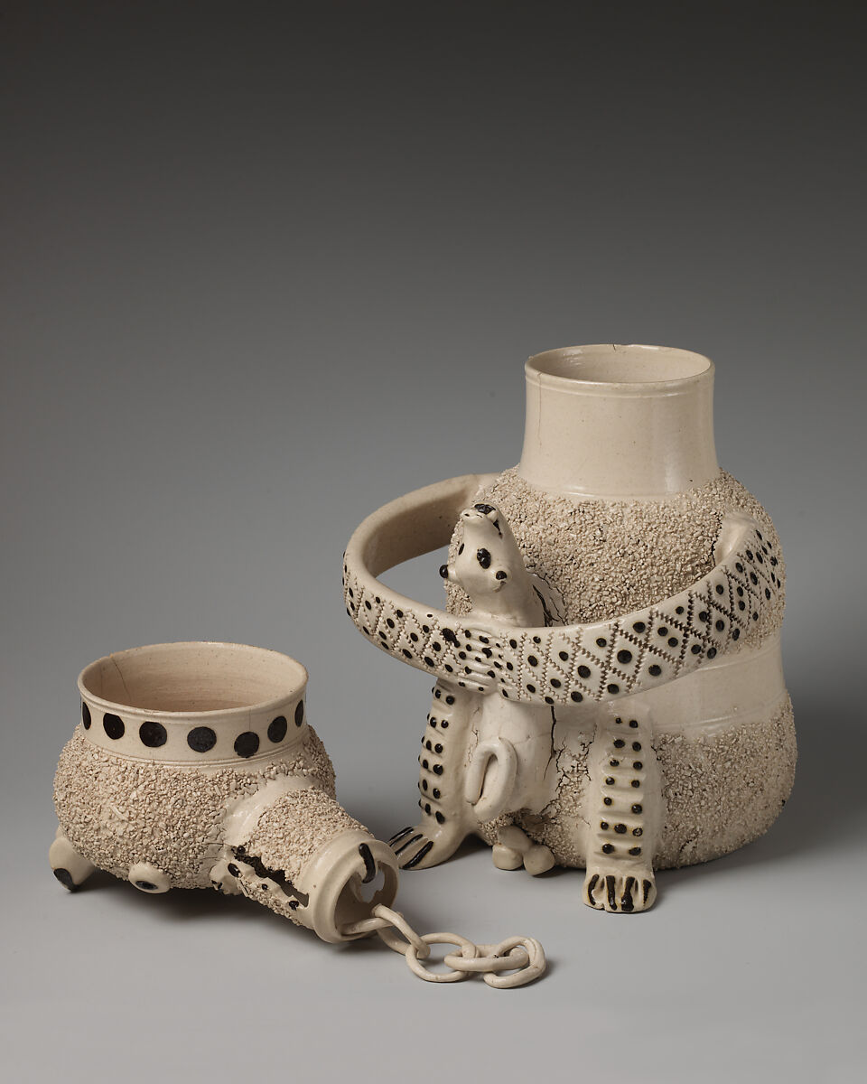 Jug, Salt-glazed stoneware, British, Nottingham