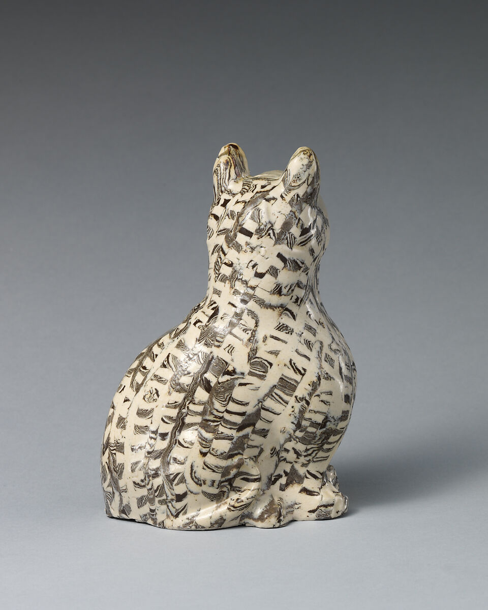 Cat, Salt-glazed stoneware, British, Staffordshire