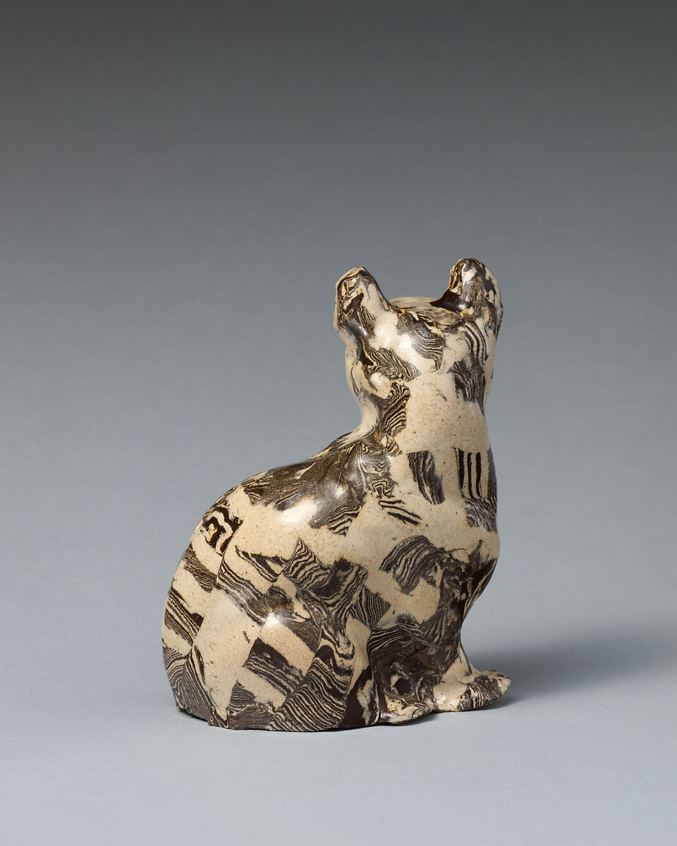 Cat, Salt-glazed stoneware, British, Staffordshire