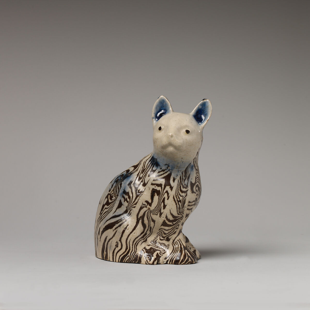 Cat, Salt-glazed stoneware, British, Staffordshire 