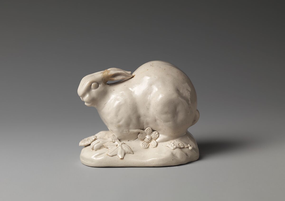 Hare, Salt-glazed stoneware, British, Staffordshire 